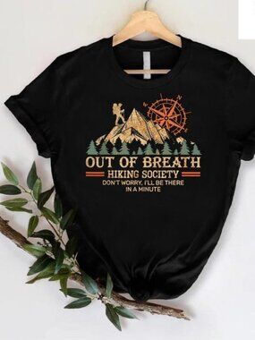 Out Of Breath Hiking Society Shirt, Funny Camper Graphic Tee